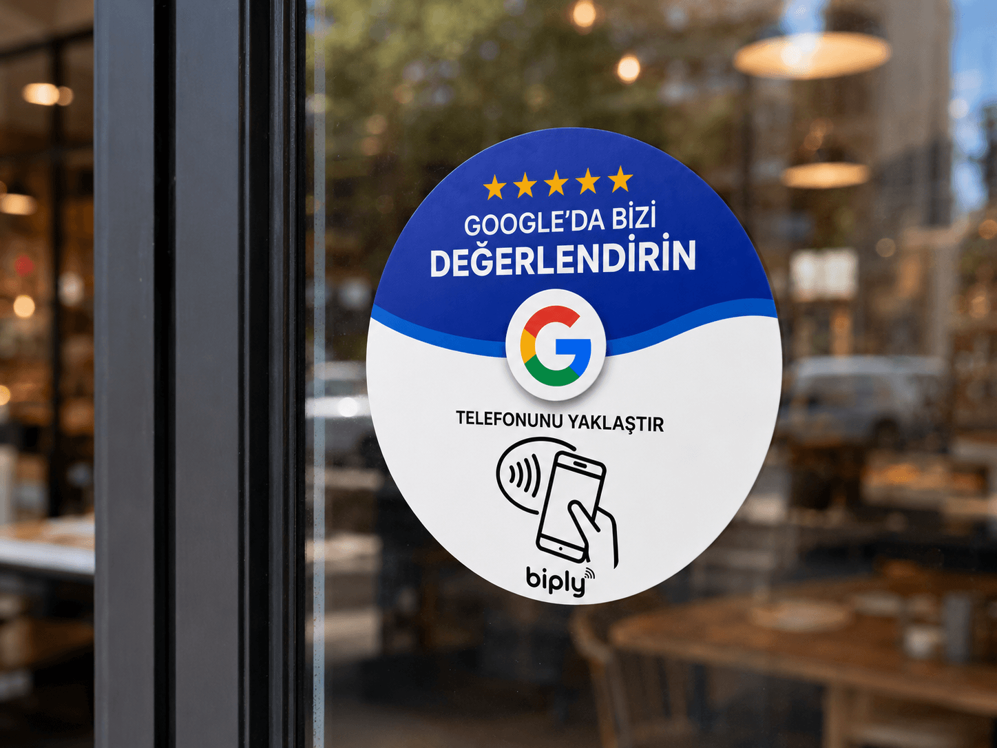 Came yapıştırılmış Mini NFC Google yorum etiketi